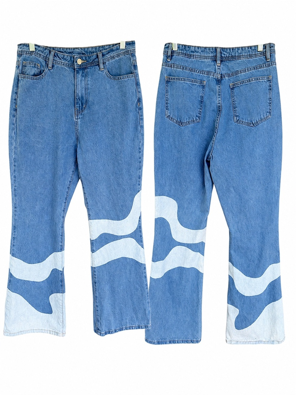 Cider High-Rise Wavy Swirl Wide Leg Jeans